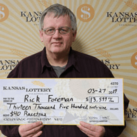 Lotteria Racetrax: in Kansas Rick Foreman vince per caso 13mila dollari.