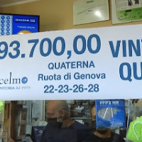 Atessa (Chieti): vincita da 1,2 milioni di euro al Lotto con una quaterna sulla Ruota di Genova.